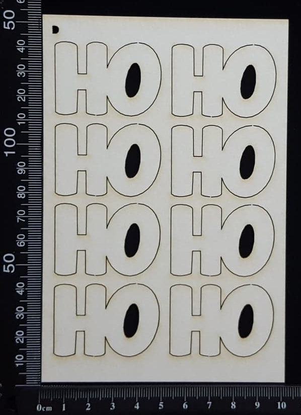Ho Ho Ho - D - White Chipboard