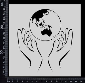 Holding the world - Stencil - 150mm x 150mm