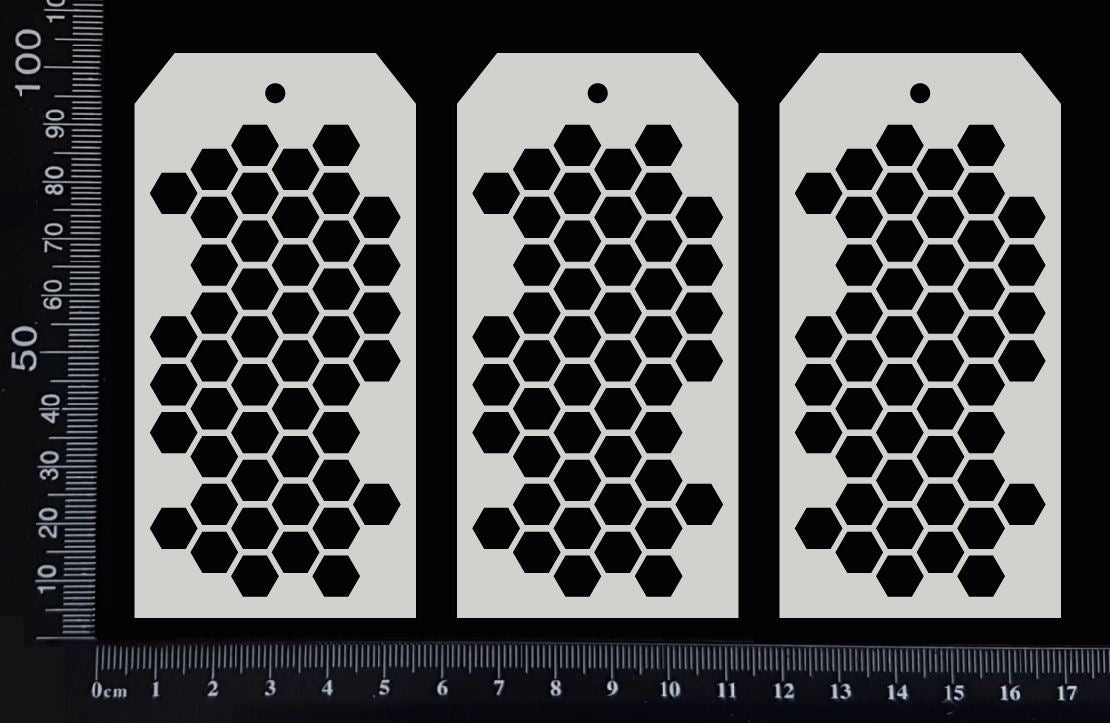 Honeycomb Tags Set - AA - Small - White Chipboard