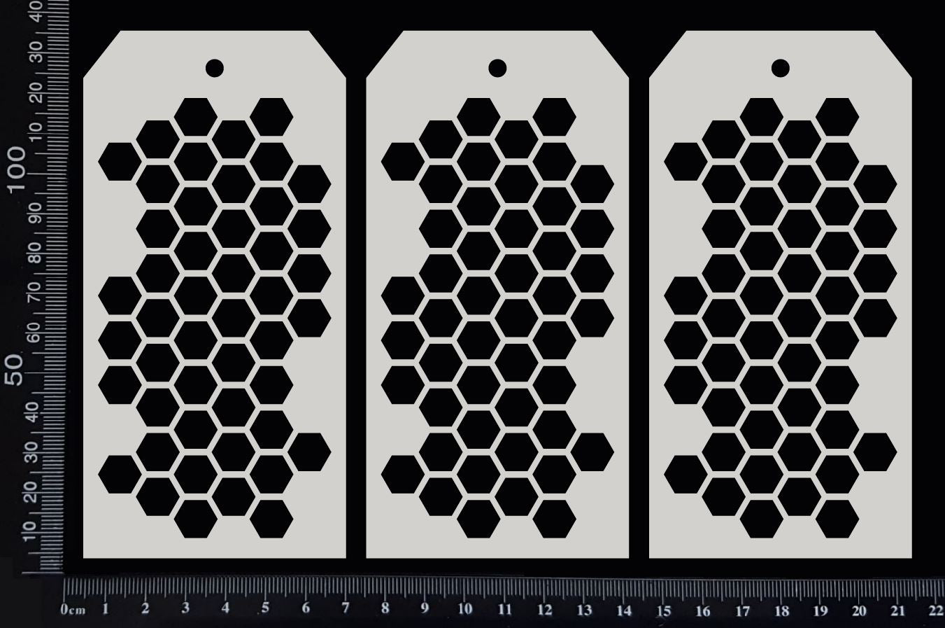 Honeycomb Tags Set - AB - Medium - White Chipboard