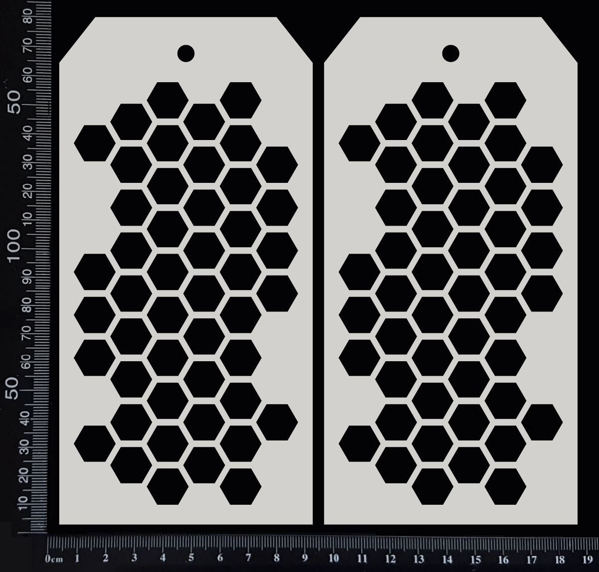 Honeycomb Tags Set - AC - Large - White Chipboard