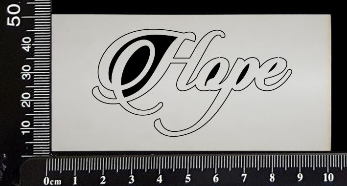 Sandscript Word - Hope - White Chipboard