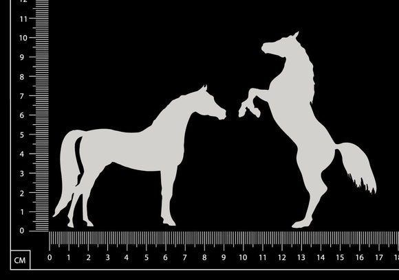 Horse Set - A - White Chipboard