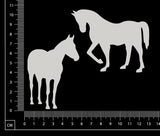 Horse Set - C - White Chipboard