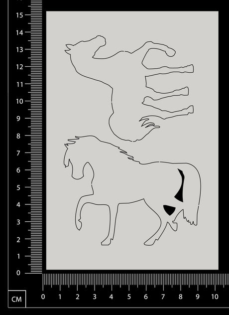 Horse Set - E - White Chipboard
