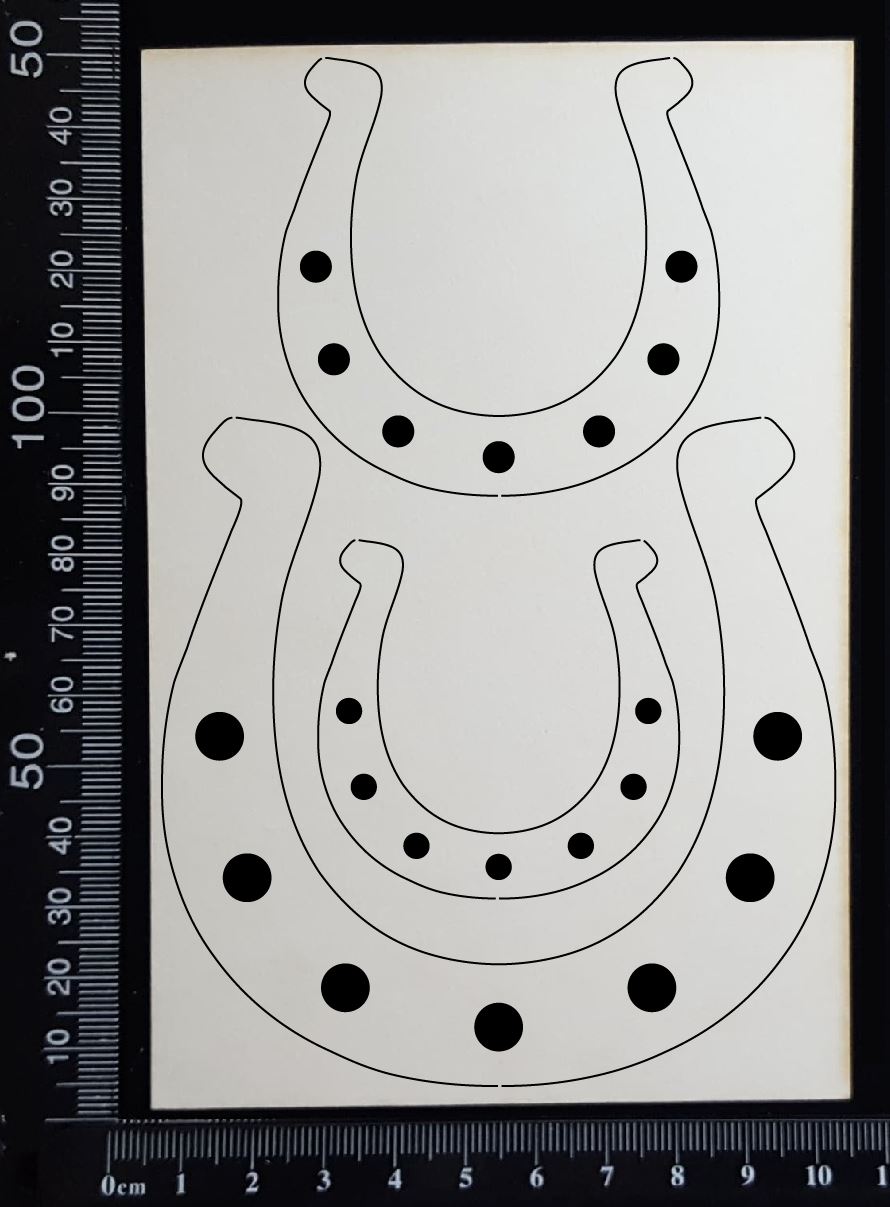 Horseshoes Set - B - White Chipboard