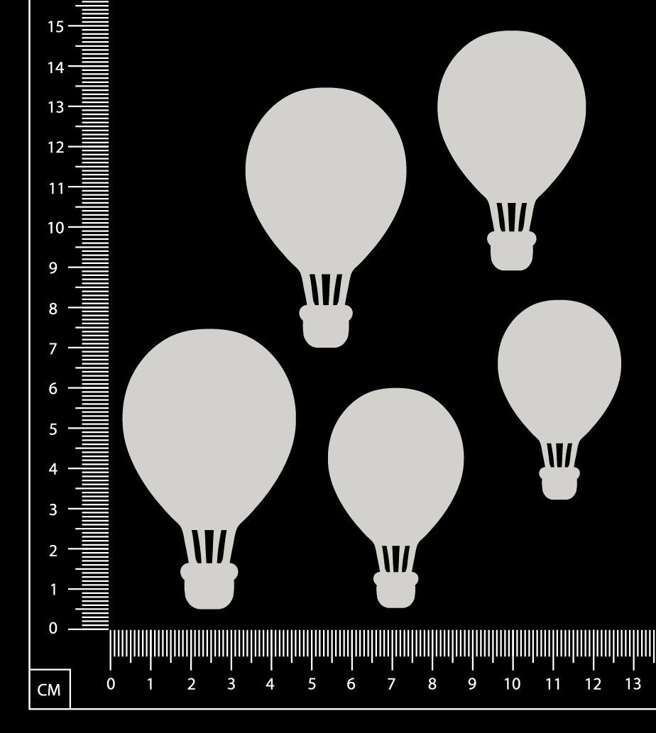 Hot Air Balloon Set - G - Small - White Chipboard