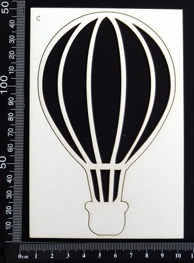 Hot Air Balloon - C - Large - White Chipboard
