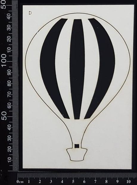 Hot Air Balloon - D - Large - White Chipboard