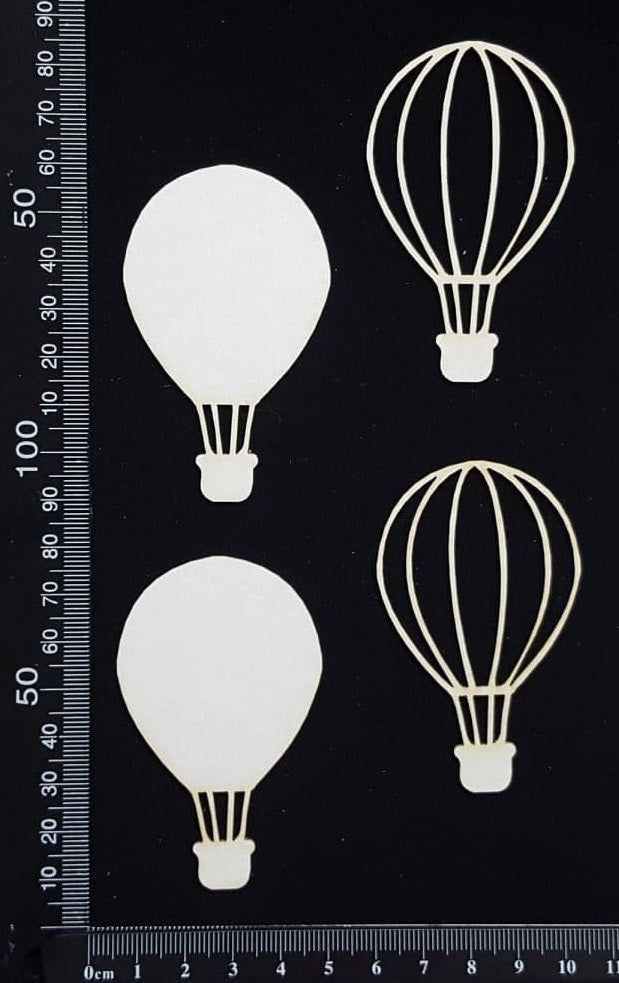 Hot Air Balloon Set - A - Small - White Chipboard