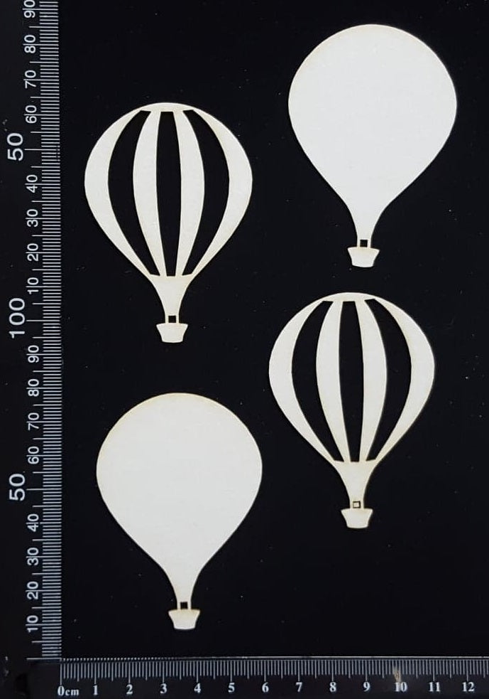 Hot Air Balloon Set - B - Small - White Chipboard