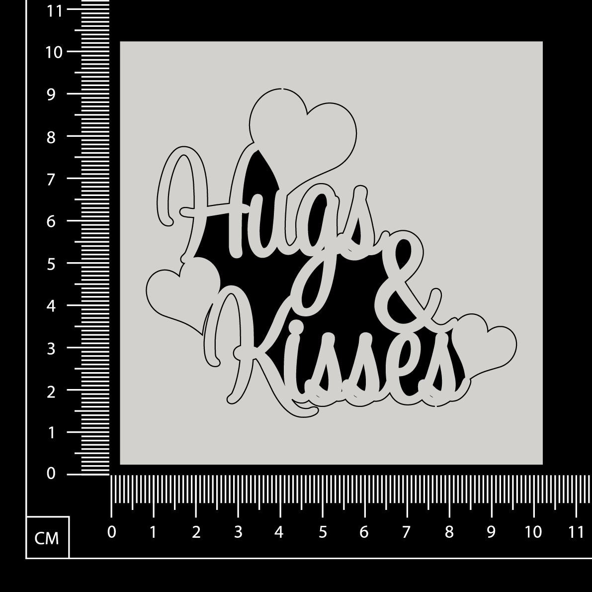 Hugs & Kisses - White Chipboard