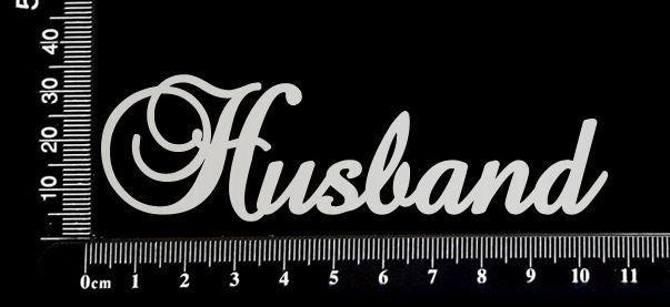 Elegant Word - Husband - White Chipboard