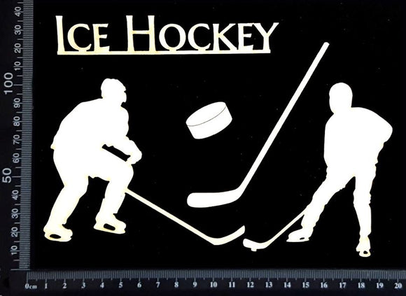 Ice Hockey Set - White Chipboard