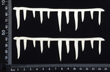 Icicle Borders - B - Small - White Chipboard