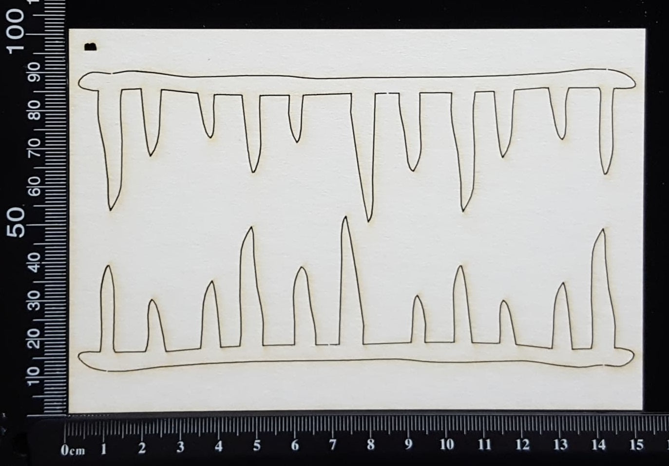 Icicle Borders - B - Small - White Chipboard