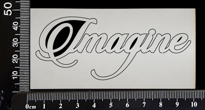 Sandscript Word - Imagine - White Chipboard