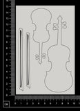 Instruments Set - Violins - White Chipboard