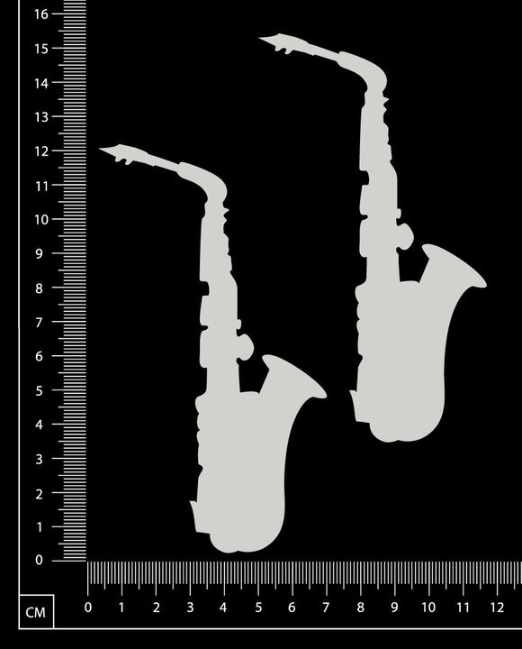 Instruments Set – Saxophones - White Chipboard