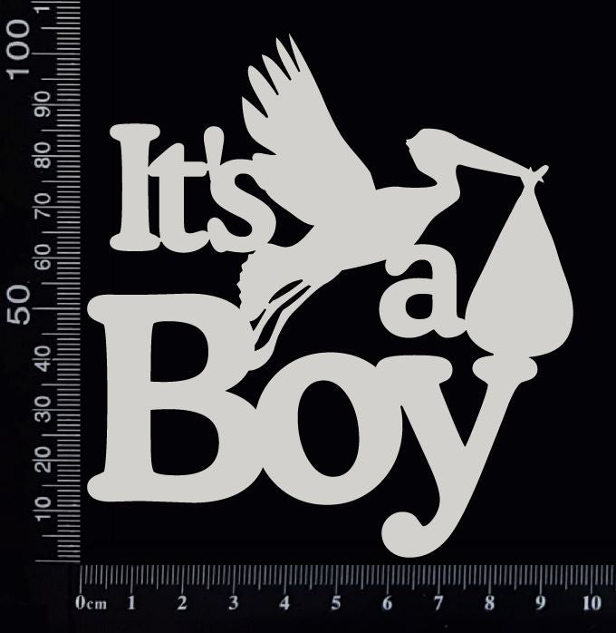 It's a Boy - AA - Large - White Chipboard