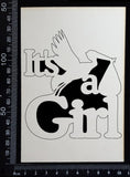 It's a Girl - AA - Large - White Chipboard