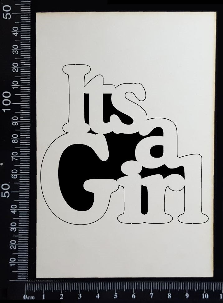 It's a Girl - BA - Large - White Chipboard