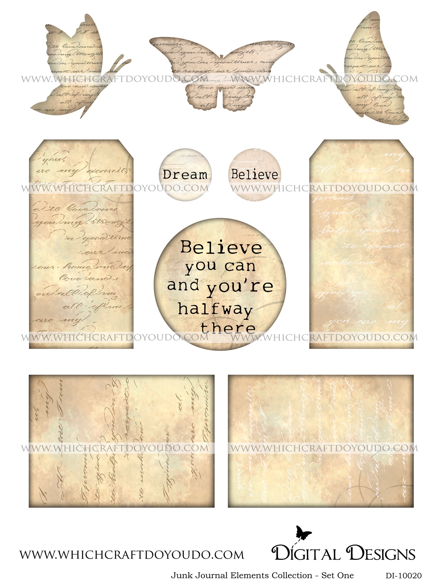 FREEBIE - Junk Journal Elements Collection - Set One - DI-10020 - Digital Download