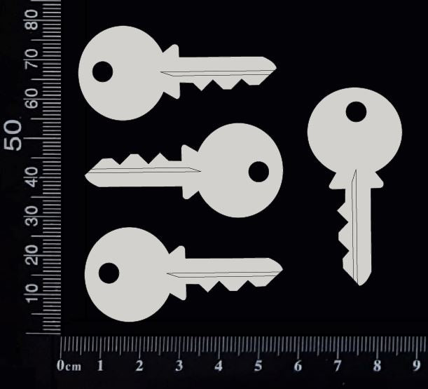 Keys Set - A - White Chipboard