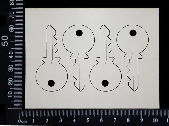 Keys Set - A - White Chipboard