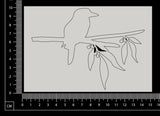 Kookaburra on a Branch - White Chipboard