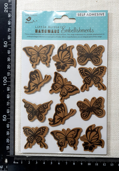 Kraft Printed Butterflies 12Pc - (LB-1008)