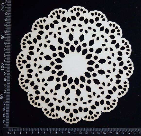 Lace Doily - Large - White Chipboard