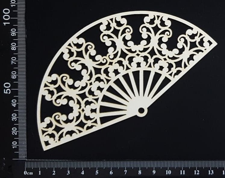 Lace Fan - A - Large - White Chipboard