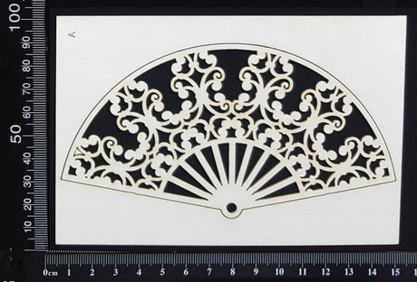 Lace Fan - A - Large - White Chipboard