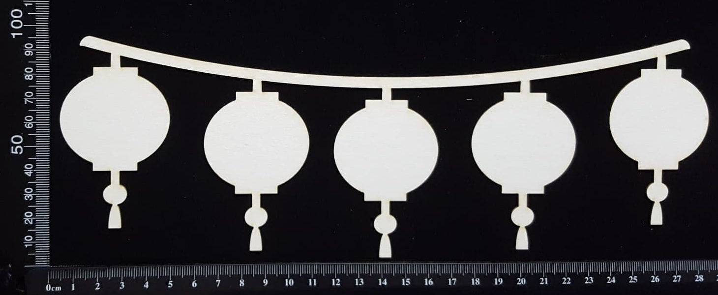 Lantern Border - A - Large - White Chipboard