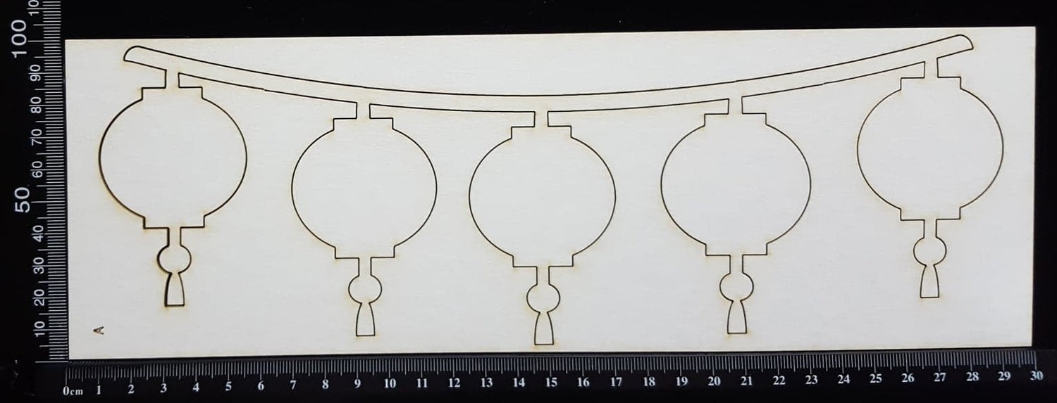 Lantern Border - A - Large - White Chipboard