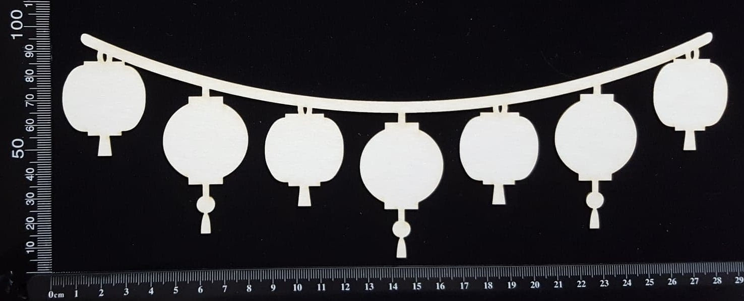 Lantern Border - B - Large - White Chipboard