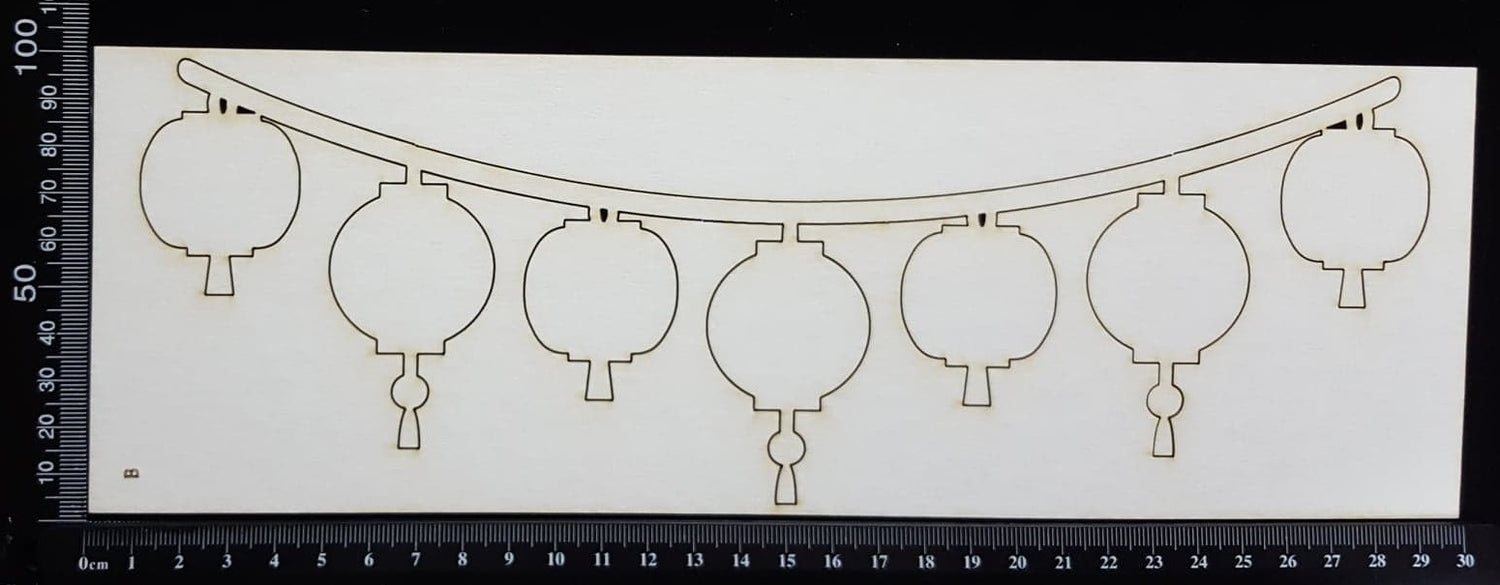 Lantern Border - B - Large - White Chipboard