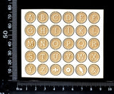 Laser Engraved Faux Typewriter Key Tops - White Chipboard