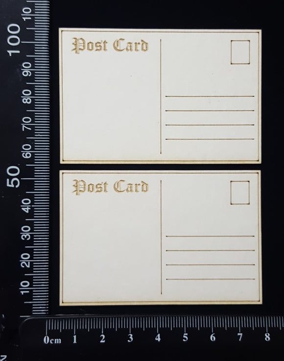 Laser Engraved Post Card Set - G - Mini - White Chipboard