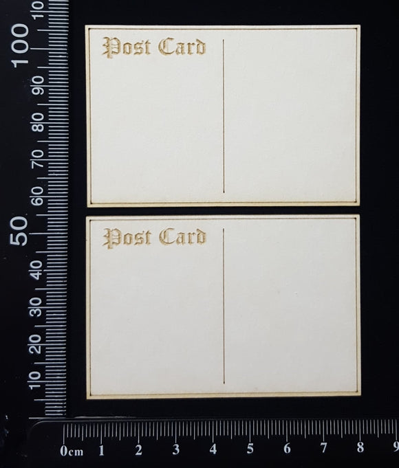 Laser Engraved Post Card Set - H - Mini - White Chipboard
