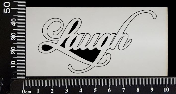 Sandscript Word - Laugh - White Chipboard