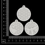 Layered Charms Set - AF - White Chipboard