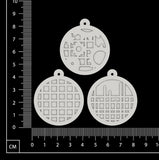 Layered Charms Set - AG - White Chipboard
