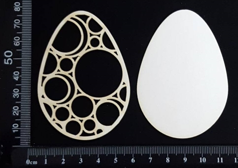 Layered Easter Eggs Set - AC - Medium - White Chipboard