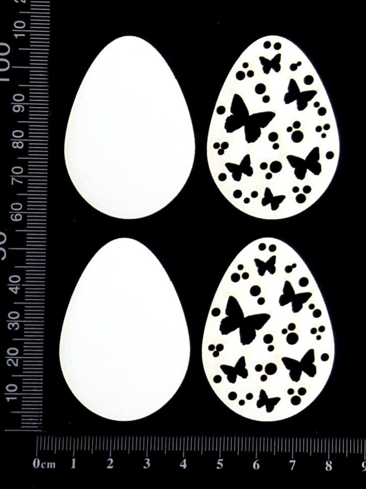 Layered Easter Eggs Set - DD - Small - White Chipboard