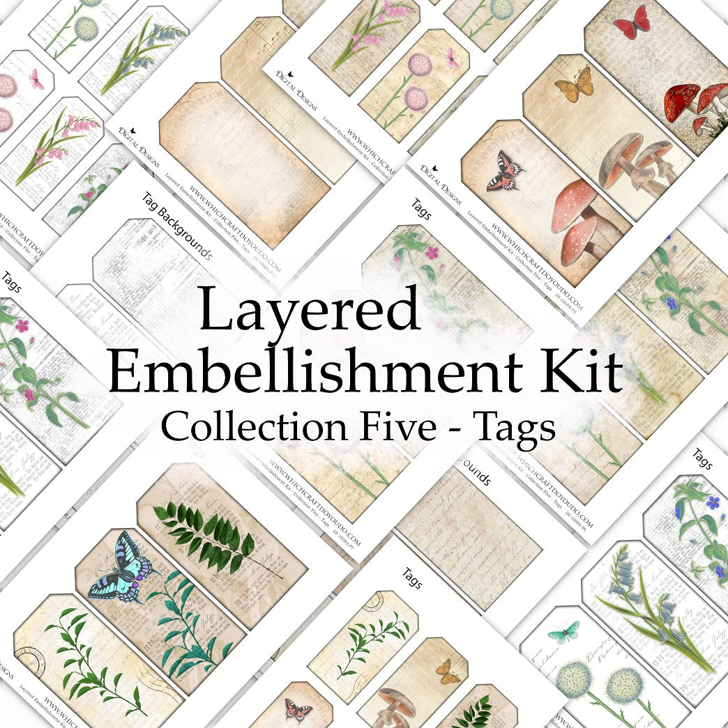 Layered Embellishment Kit - Collection Five - Tags - DI-10089 - Digital Download