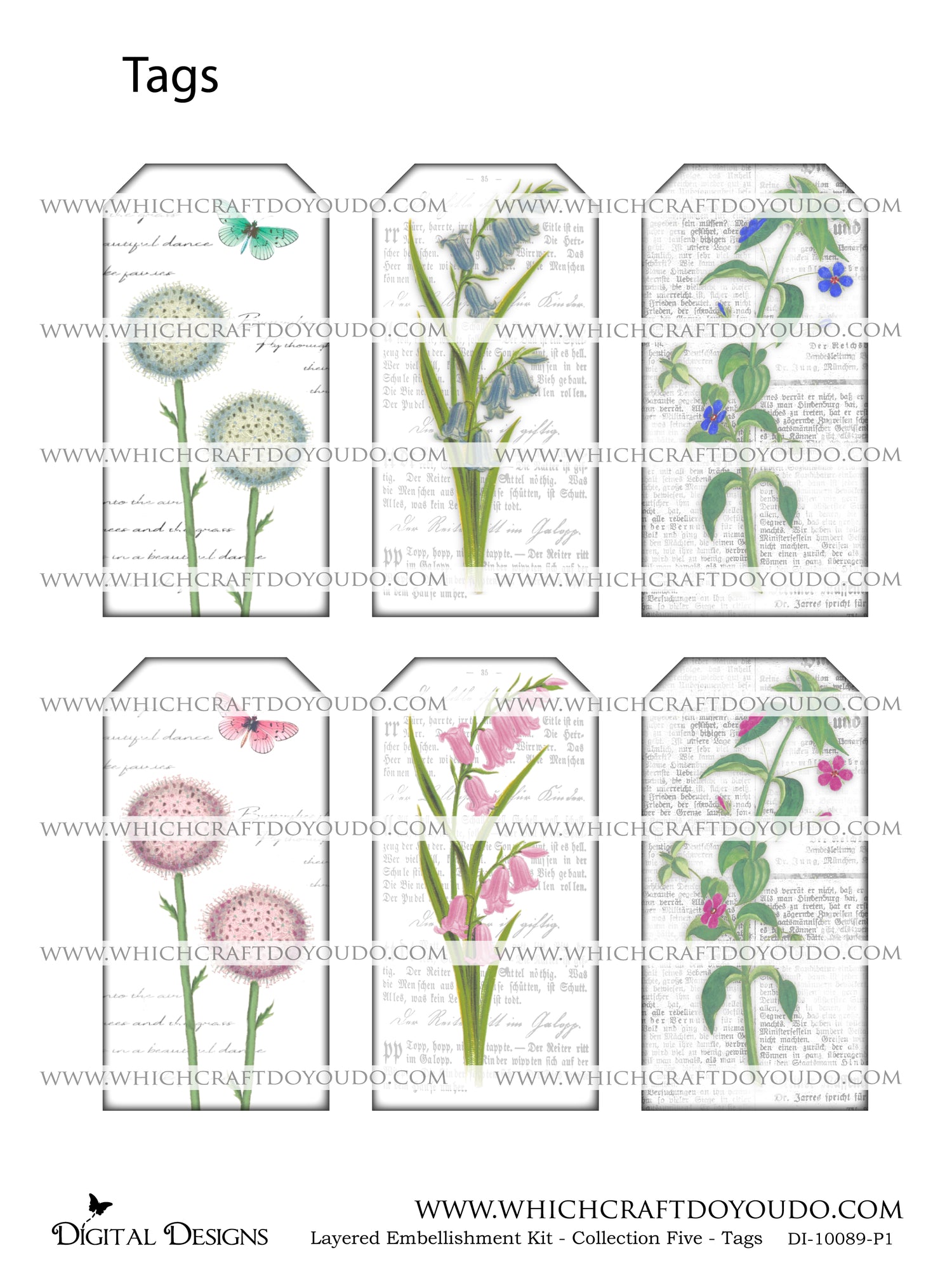 Layered Embellishment Kit - Collection Five - Tags - DI-10089 - Digital Download