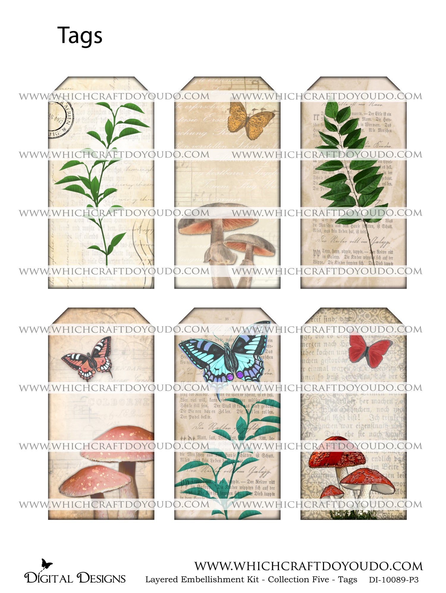 Layered Embellishment Kit - Collection Five - Tags - DI-10089 - Digital Download