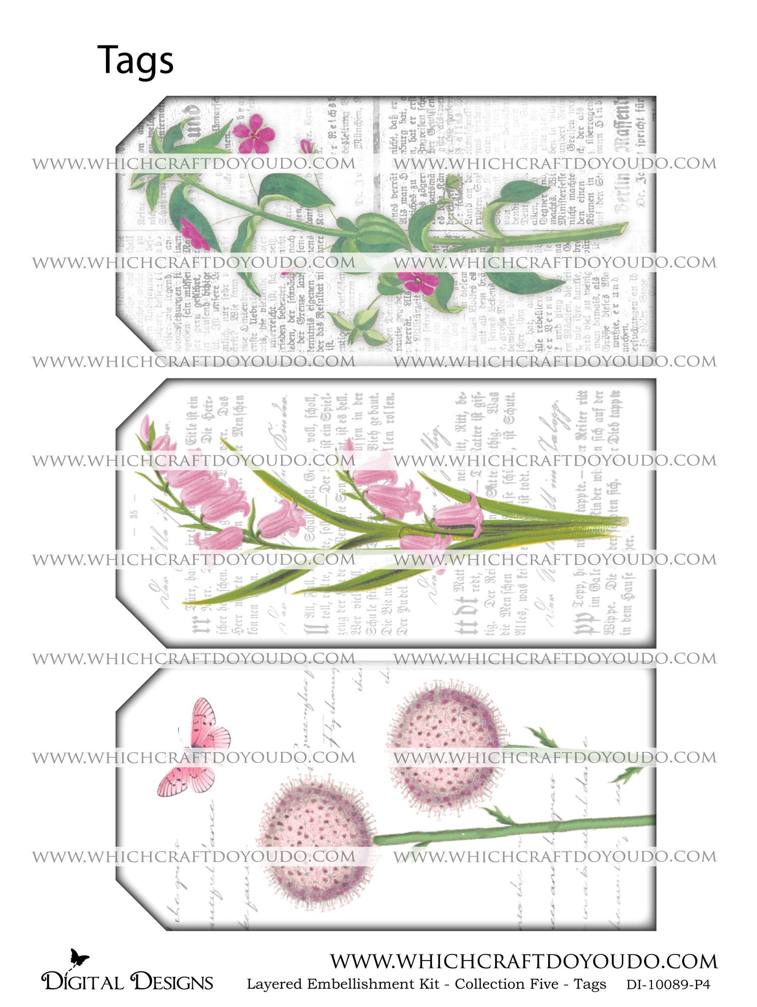 Layered Embellishment Kit - Collection Five - Tags - DI-10089 - Digital Download